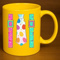 Easter Egg Tie & Suspenders 11oz C Handle Ceramic Mug