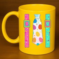 Easter Egg Tie & Suspenders 11oz C Handle Ceramic Mug