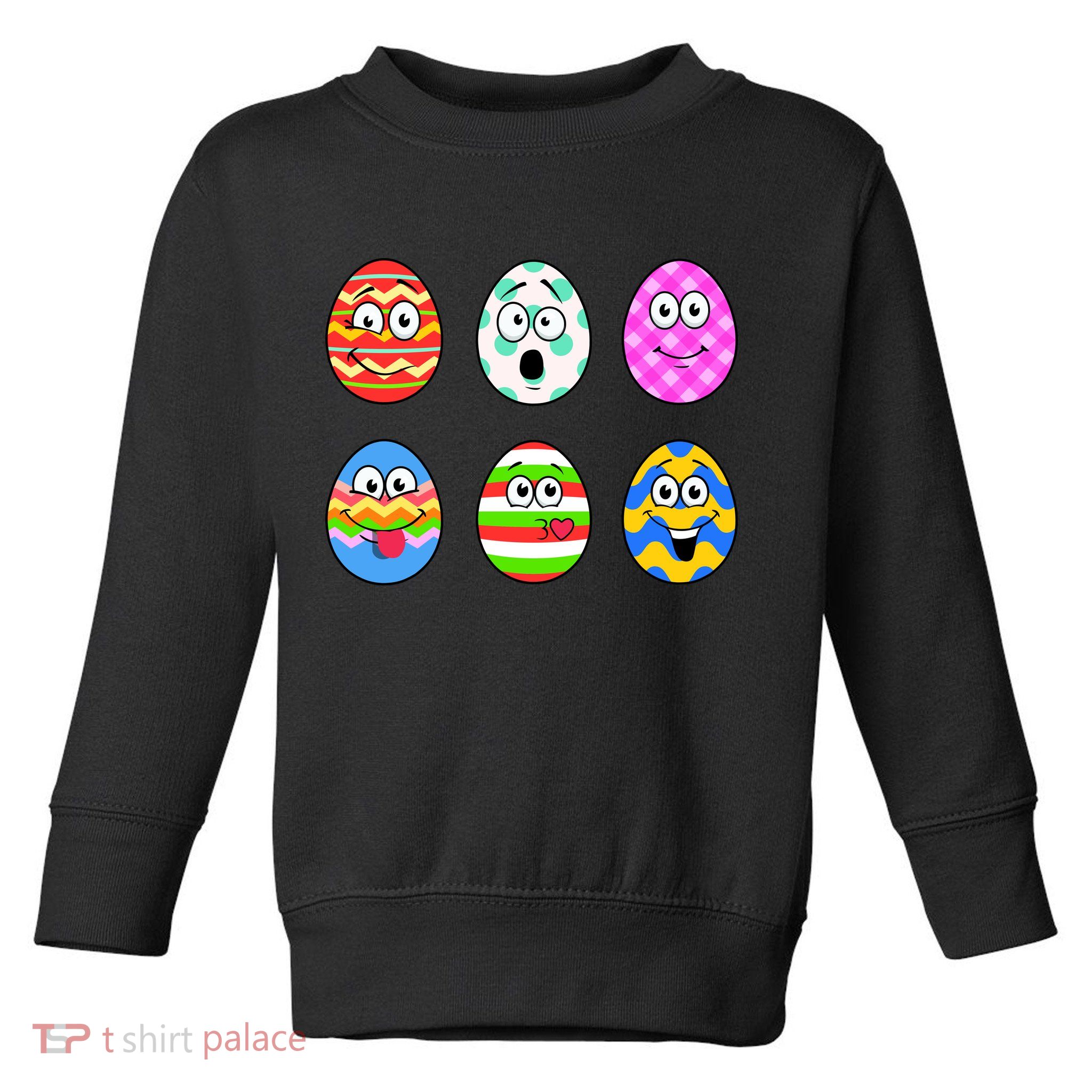 Easter Eggs Funny Emoji's Toddler Sweatshirt
