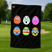 Easter Eggs Funny Emoji's Golf Towel