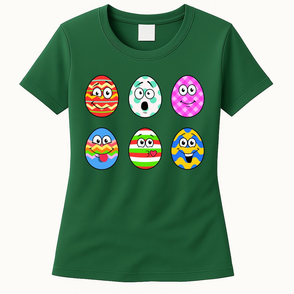 Easter Eggs Funny Emoji's Womens T-Shirt