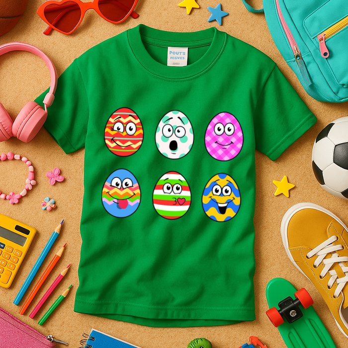 Easter Eggs Funny Emoji's Kids T-Shirt
