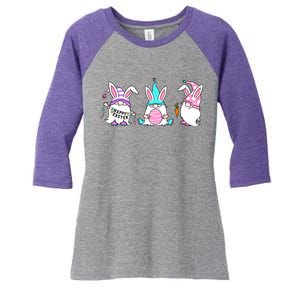 Easter Gnomes Women's Tri-Blend 3/4-Sleeve Raglan Shirt