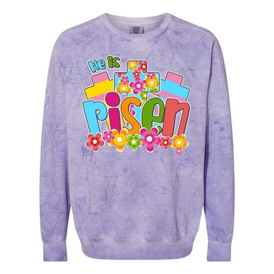 Easter He Is Risen Spring flowers Colorblast Crewneck Sweatshirt