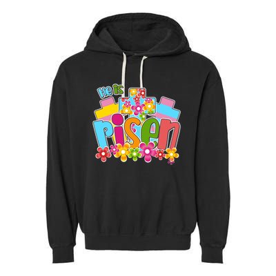 Easter He Is Risen Spring flowers Garment-Dyed Fleece Hoodie