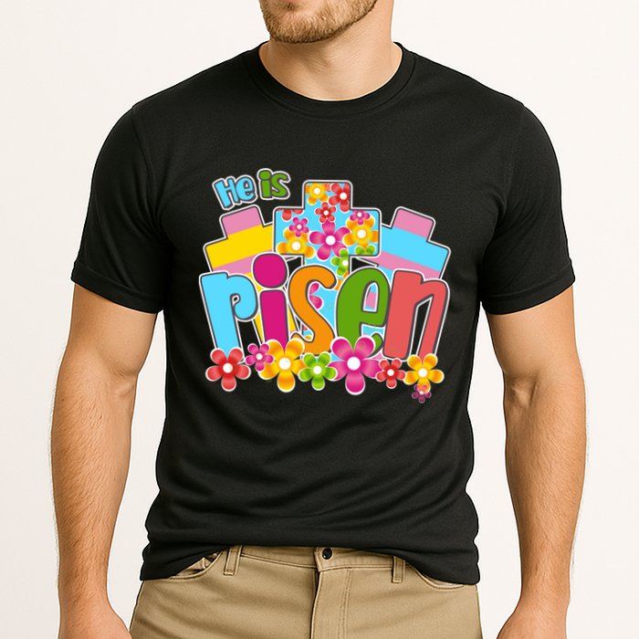 Easter He Is Risen Spring flowers Cooling Performance Crew T-Shirt