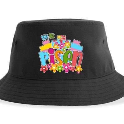 Easter He Is Risen Spring flowers Sustainable Bucket Hat