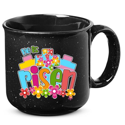 Easter He Is Risen Spring flowers 15oz Campfire Ceramic Mug