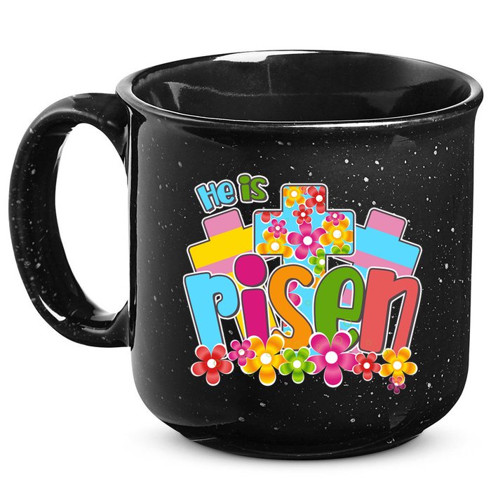 Easter He Is Risen Spring flowers 15oz Campfire Ceramic Mug