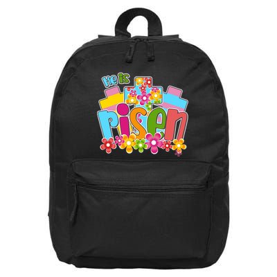 Easter He Is Risen Spring flowers 16 in Basic Backpack