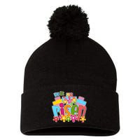 Easter He Is Risen Spring flowers Pom Pom 12in Knit Beanie