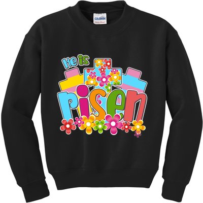 Easter He Is Risen Spring flowers Kids Sweatshirt