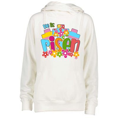 Easter He Is Risen Spring flowers Womens Funnel Neck Pullover Hood