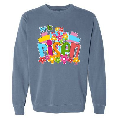 Easter He Is Risen Spring flowers Garment-Dyed Sweatshirt