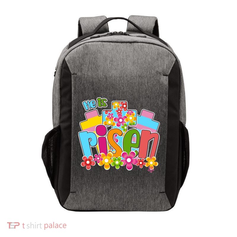 Easter He Is Risen Spring flowers Vector Backpack