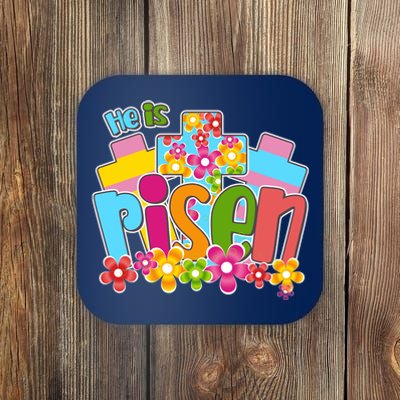 Easter He Is Risen Spring flowers Coaster