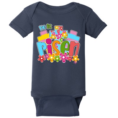 Easter He Is Risen Spring flowers Baby Bodysuit