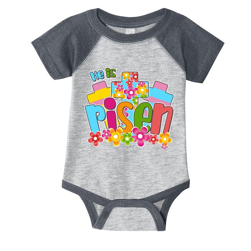 Easter He Is Risen Spring flowers Infant Baby Jersey Bodysuit