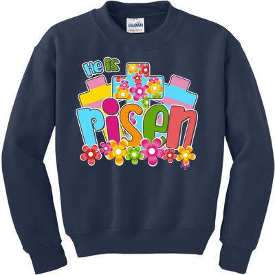 Easter He Is Risen Spring flowers Kids Sweatshirt