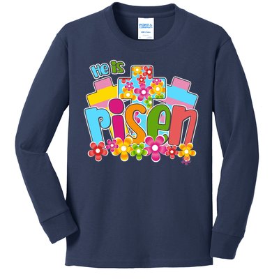 Easter He Is Risen Spring flowers Kids Long Sleeve Shirt