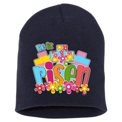 Easter He Is Risen Spring flowers Short Acrylic Beanie