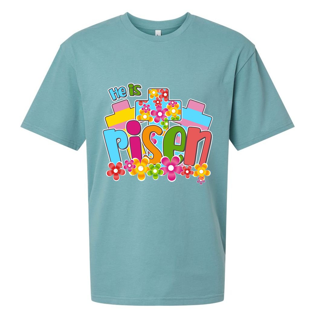 Easter He Is Risen Spring flowers Sueded Cloud Jersey T-Shirt