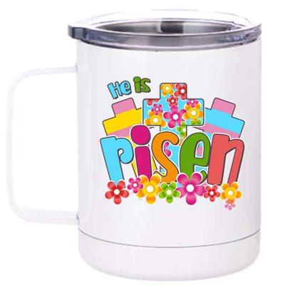 Easter He Is Risen Spring flowers 12 oz Stainless Steel Tumbler Cup