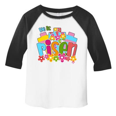 Easter He Is Risen Spring flowers Toddler Fine Jersey T-Shirt