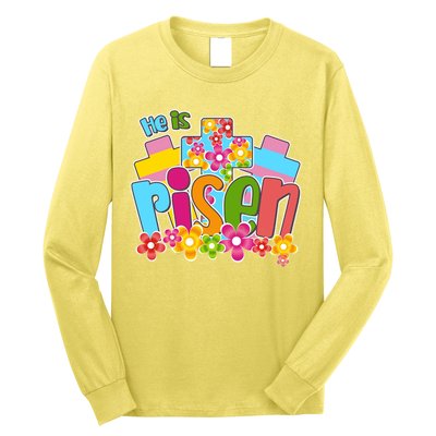 Easter He Is Risen Spring flowers Long Sleeve Shirt