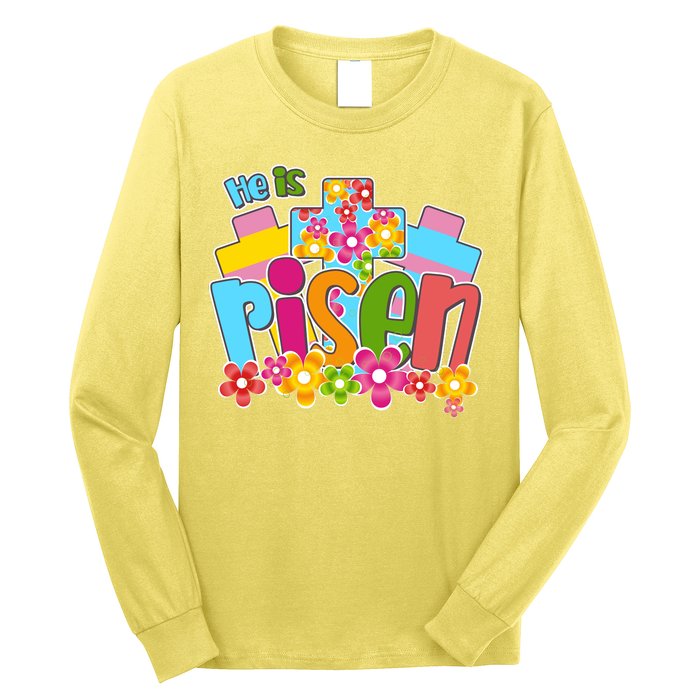 Easter He Is Risen Spring flowers Long Sleeve Shirt