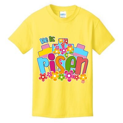 Easter He Is Risen Spring flowers Kids T-Shirt