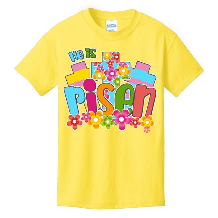 Easter He Is Risen Spring flowers Kids T-Shirt