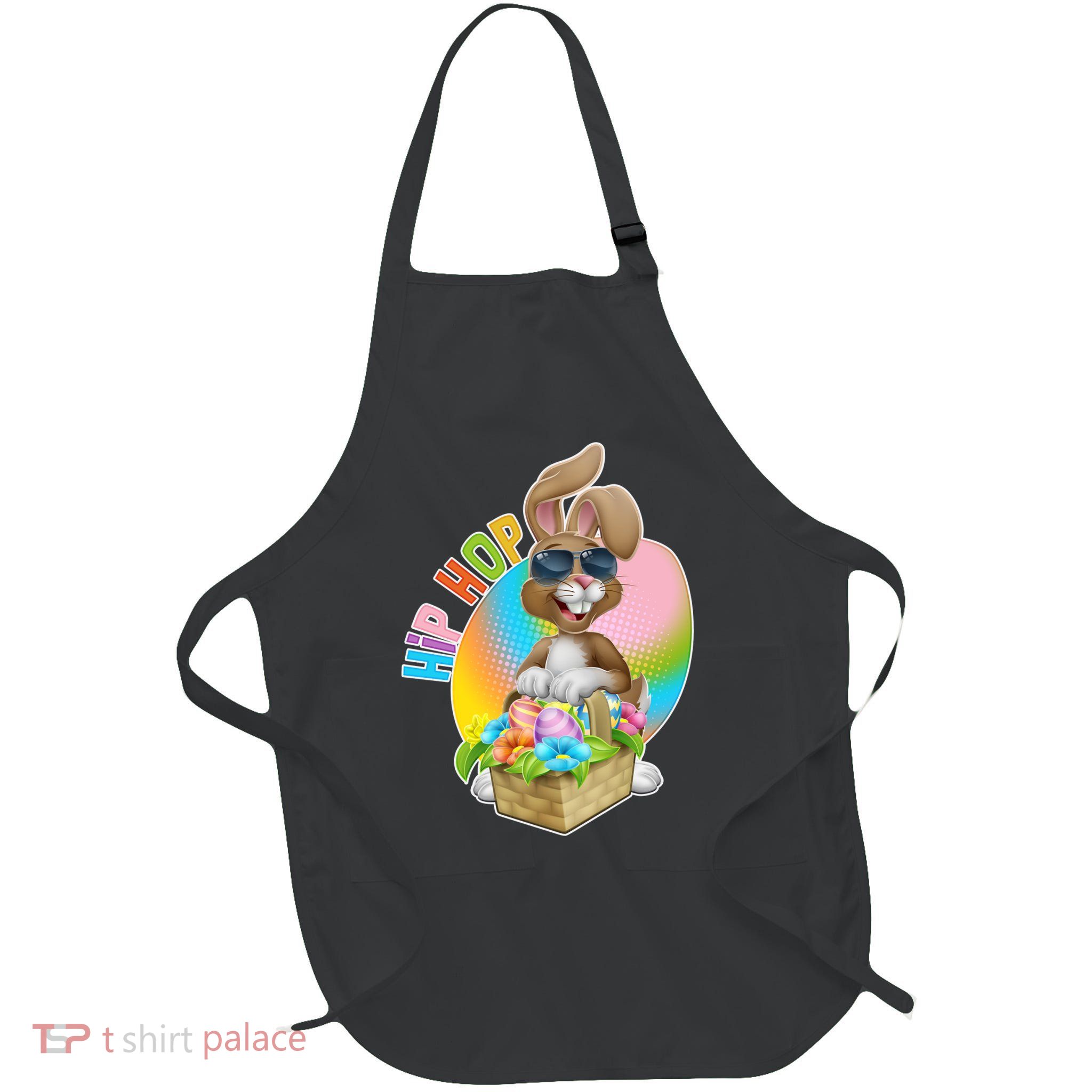 Easter Hip Hop Bunny Full-Length Apron With Pockets