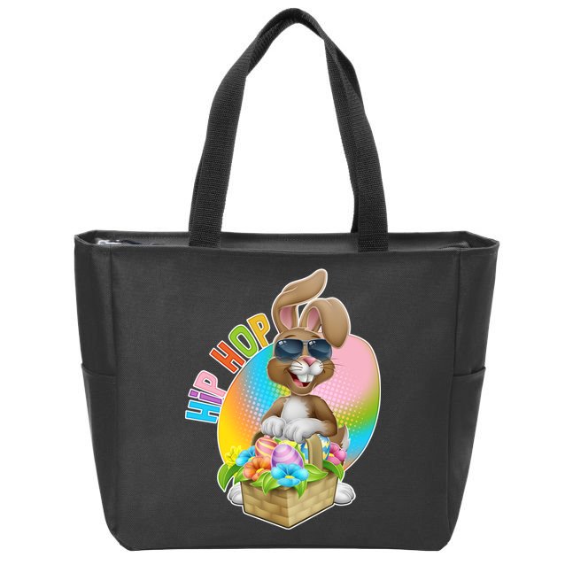 Easter Hip Hop Bunny Zip Tote Bag