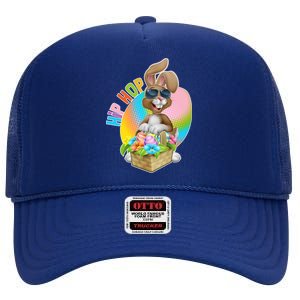 Easter Hip Hop Bunny High Crown Mesh Back Trucker Hat