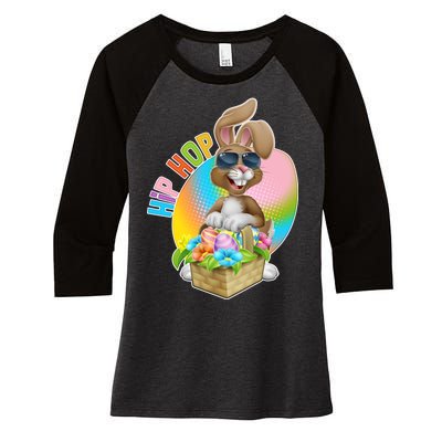 Easter Hip Hop Bunny Women's Tri-Blend 3/4-Sleeve Raglan Shirt