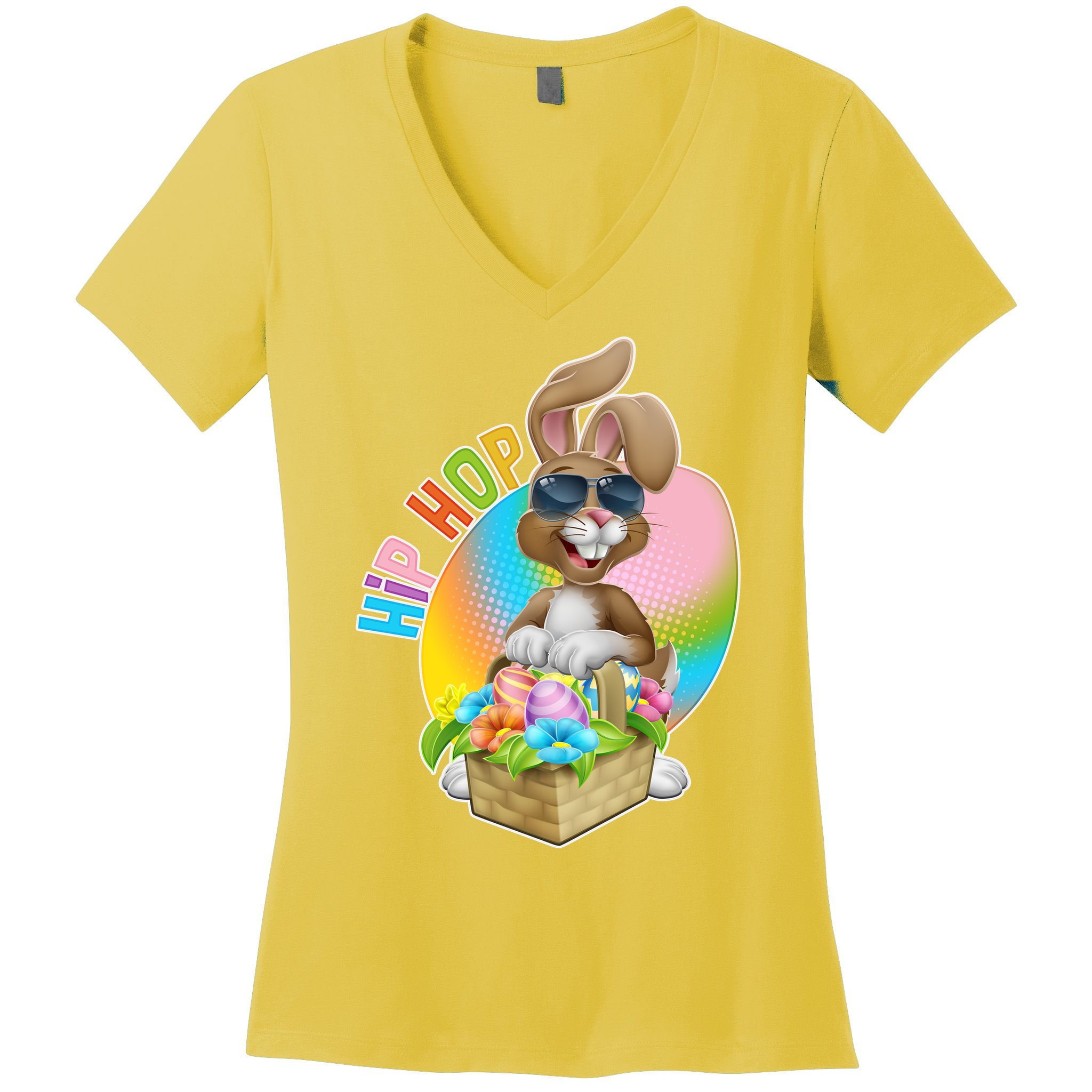 Easter Hip Hop Bunny Women's V-Neck T-Shirt