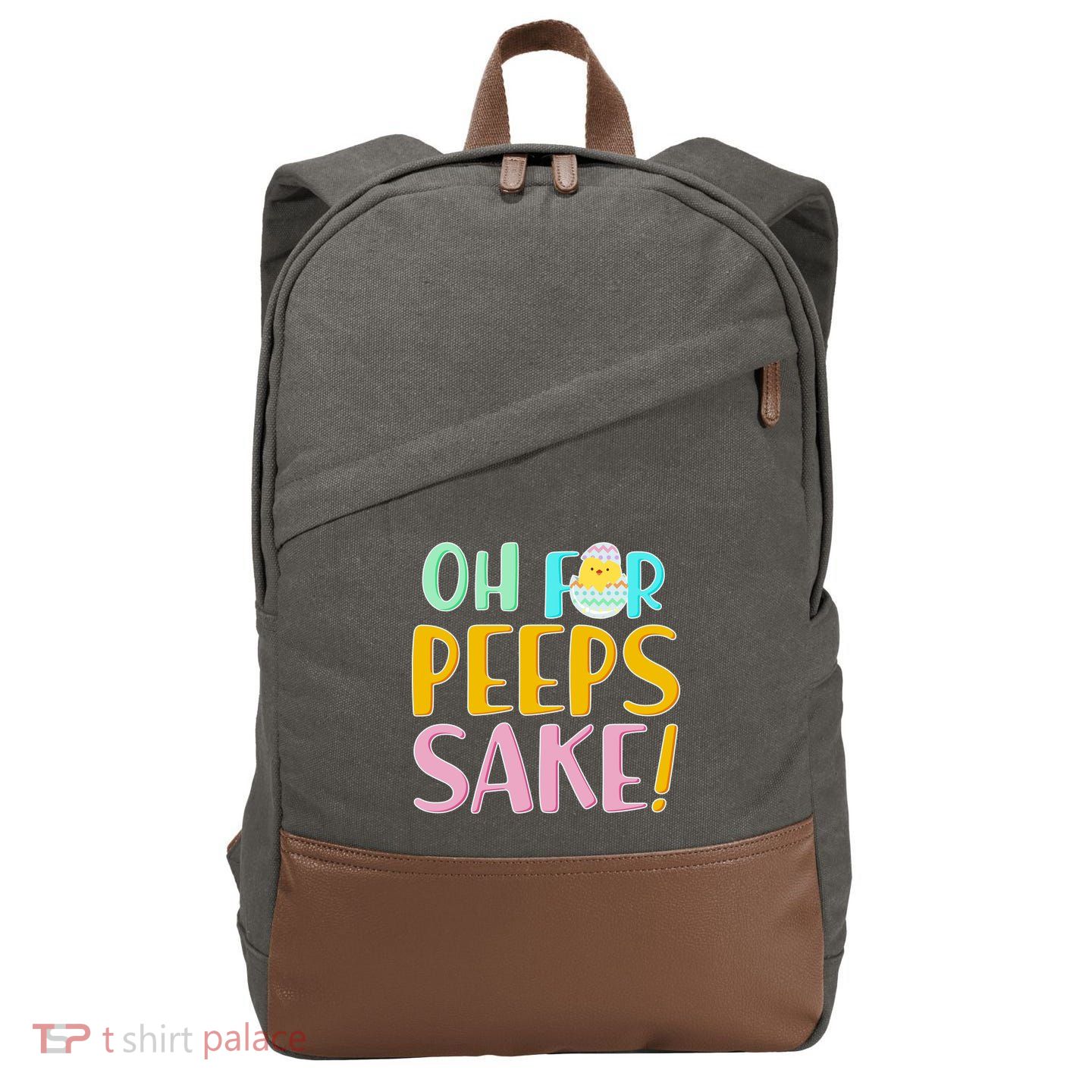 Easter Oh For Peeps Sake Cotton Canvas Backpack