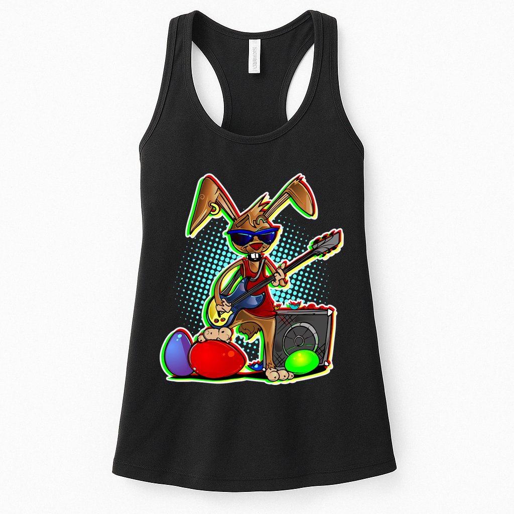 Easter Rock Bunny Womens Tank Top