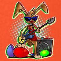 Easter Rock Bunny Button