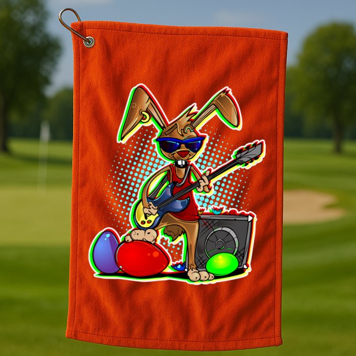 Easter Rock Bunny Golf Towel