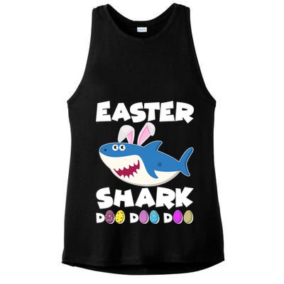 Easter Shark Doo Doo Doo Ladies PosiCharge Tri-Blend Wicking Tank
