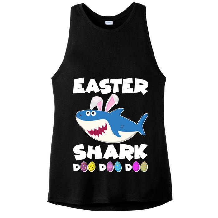 Easter Shark Doo Doo Doo Ladies PosiCharge Tri-Blend Wicking Tank