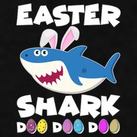 Easter Shark Doo Doo Doo Ladies PosiCharge Tri-Blend Wicking Tank