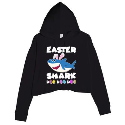Easter Shark Doo Doo Doo Crop Fleece Hoodie