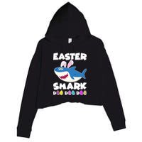 Easter Shark Doo Doo Doo Crop Fleece Hoodie