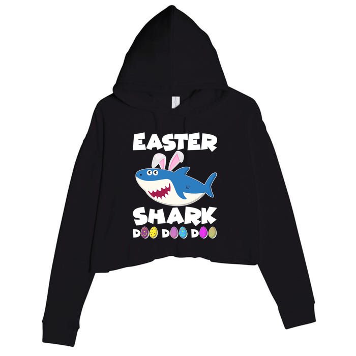 Easter Shark Doo Doo Doo Crop Fleece Hoodie