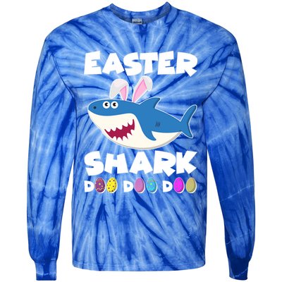 Easter Shark Doo Doo Doo Tie-Dye Long Sleeve Shirt