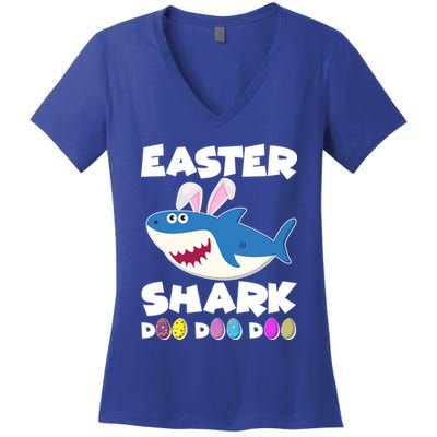 Easter Shark Doo Doo Doo Women's V-Neck T-Shirt