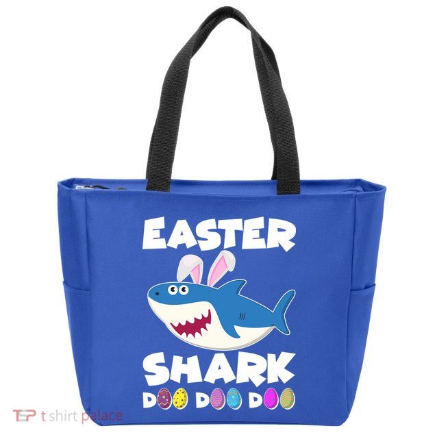 Easter Shark Doo Doo Doo Zip Tote Bag
